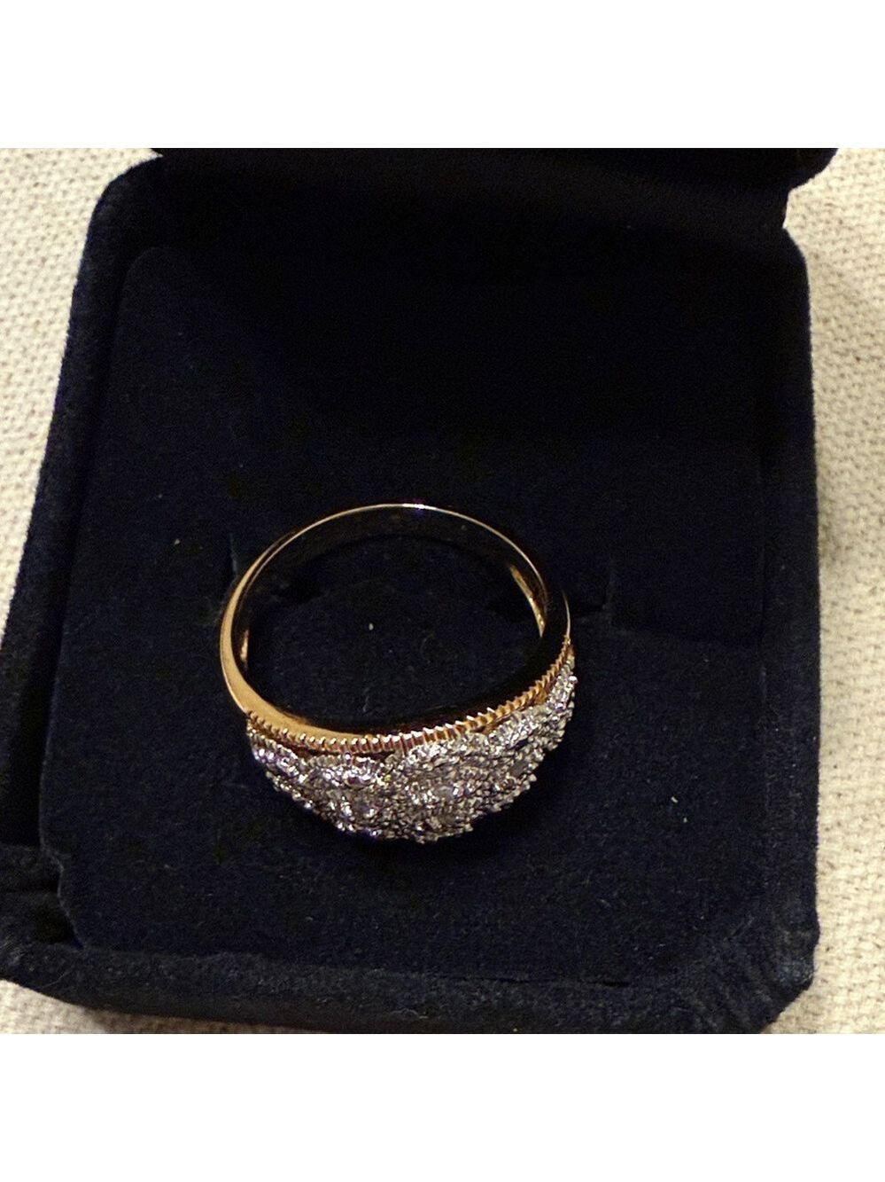 Elegant Two tone Gold plated Cubic Zirconia Ring m Women's Classic Ring  8